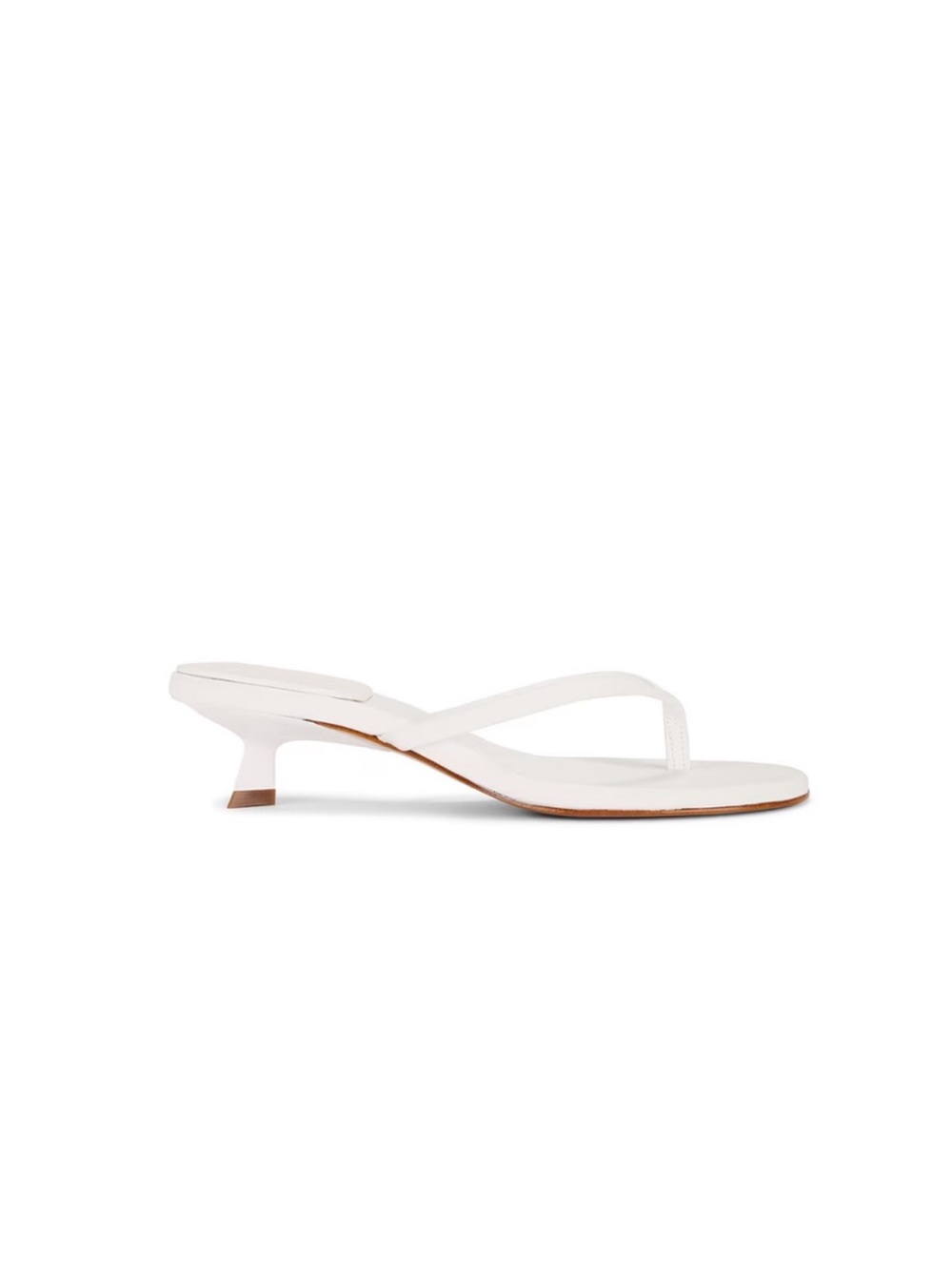 SCHUTZ White Kitten Heel Thong Sandals